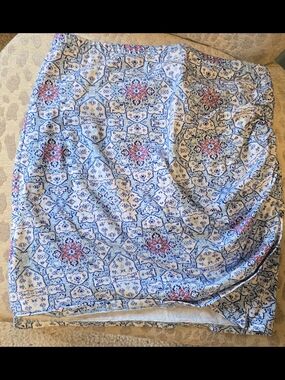 Blue and White Batik Print Women’s Skirt